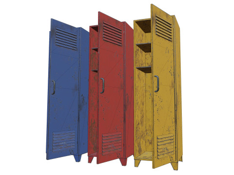 Lockers PBR Model 3D