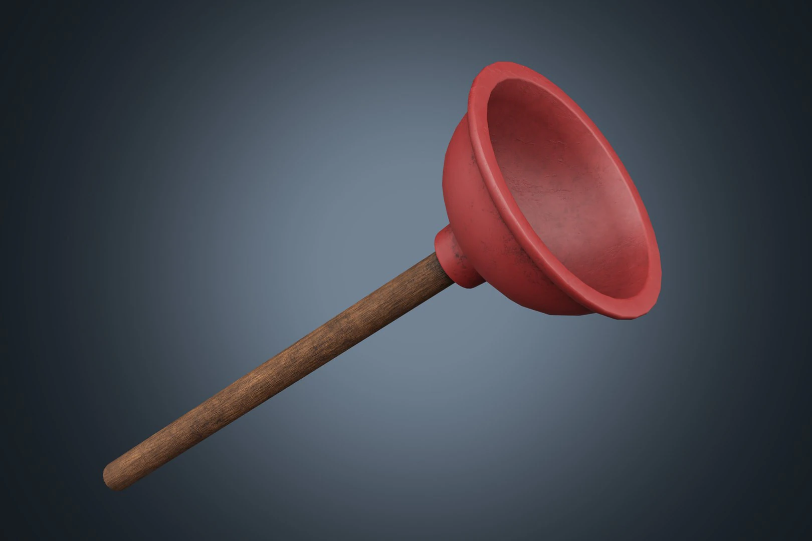 Plunger toilet brush PBR low-poly 3D Model .c4d .max .obj .3ds .fbx .stl .blend 