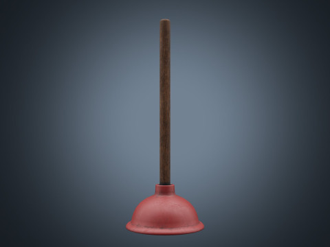 Plunger toilet brush PBR low-poly Model 3D