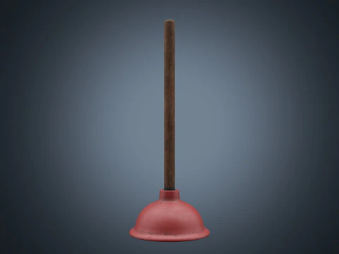Plunger toilet brush PBR low-poly 3D Model