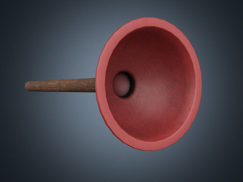 Plunger toilet brush PBR low-poly Model 3D