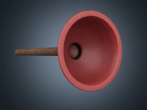 Plunger toilet brush PBR low-poly 3D Model