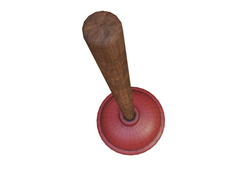Plunger toilet brush PBR low-poly Model 3D