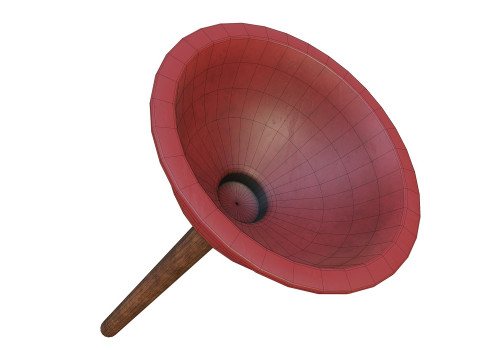 Plunger toilet brush PBR low-poly Model 3D