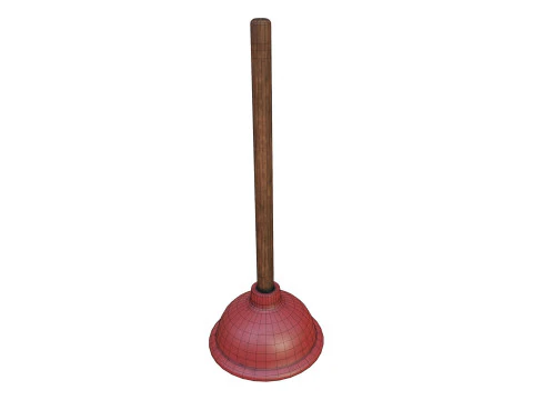 Plunger toilet brush PBR low-poly 3D Model