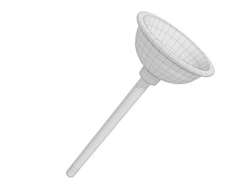 Plunger toilet brush PBR low-poly Model 3D