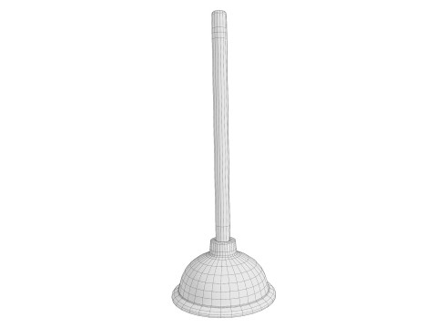 Plunger toilet brush PBR low-poly Model 3D