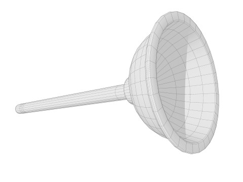 Plunger toilet brush PBR low-poly Model 3D
