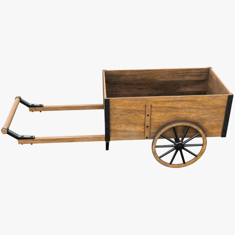 Wooden Cart Low-poly 3Dモデル .c4d .max .obj .3ds .fbx .stl .blend 
