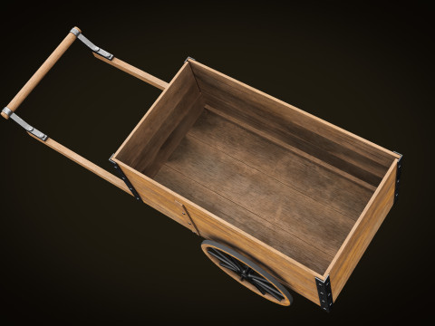 Wooden Cart Low-poly 3Dモデル