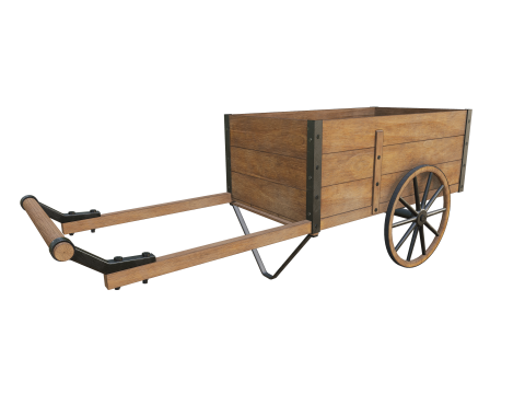 Wooden Cart Low-poly 3Dモデル