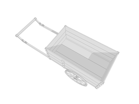 Wooden Cart Low-poly 3Dモデル