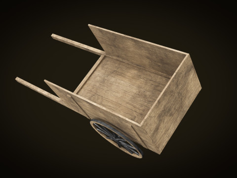 Wooden Cart 02 PBR low-poly 3Dモデル