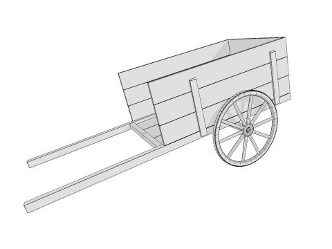 Wooden Cart 02 PBR low-poly 3Dモデル