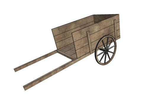 Wooden Cart 02 PBR low-poly 3Dモデル