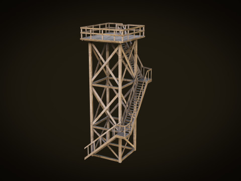 Lookout tower PBR Low-poly 3Dモデル