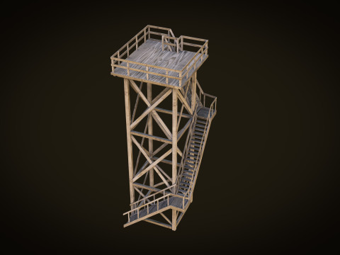 Lookout tower PBR Low-poly 3Dモデル