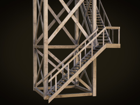 Lookout tower PBR Low-poly 3Dモデル