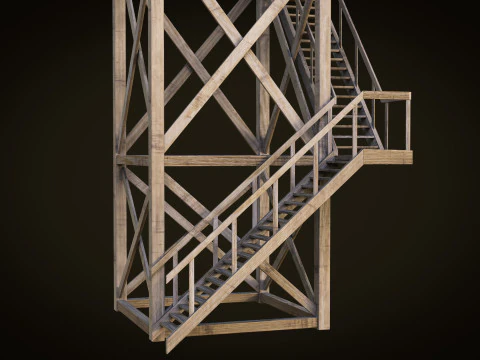 Lookout tower PBR Low-poly 3D Model