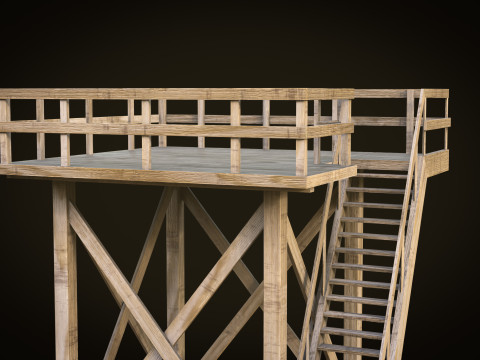Lookout tower PBR Low-poly 3Dモデル