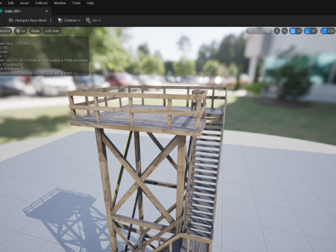 Lookout tower PBR Low-poly 3Dモデル