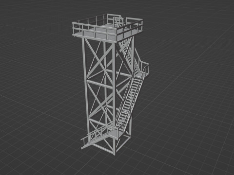 Lookout tower PBR Low-poly 3Dモデル