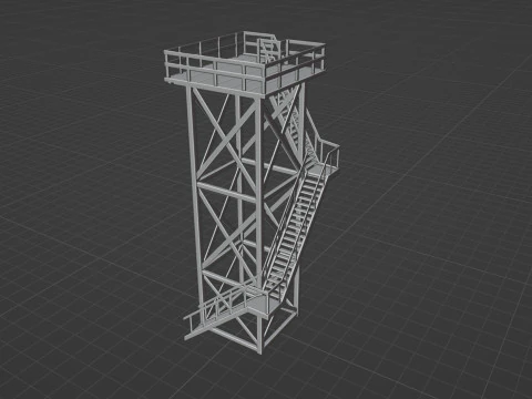 Lookout tower PBR Low-poly 3D Model