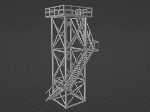 Lookout tower PBR Low-poly 3Dモデル