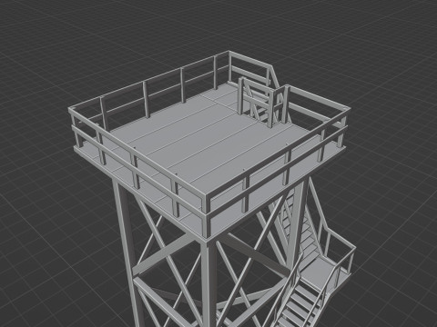 Lookout tower PBR Low-poly 3Dモデル