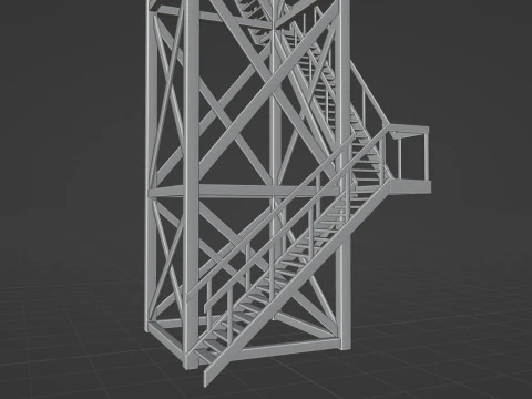 Lookout tower PBR Low-poly 3D Model