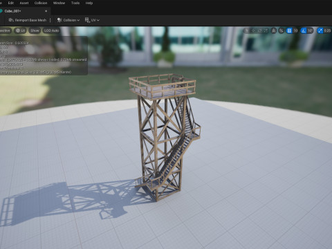 Lookout tower PBR Low-poly 3Dモデル