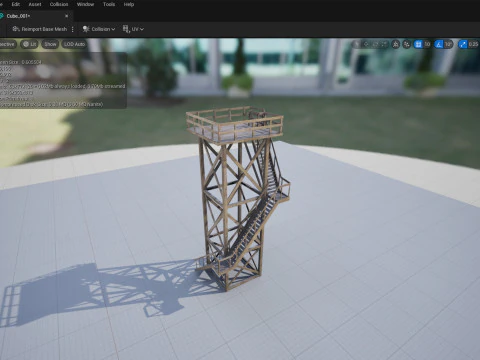 Lookout tower PBR Low-poly 3D Model
