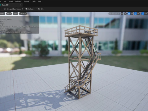 Lookout tower PBR Low-poly 3D Model