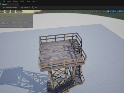 Lookout tower PBR Low-poly 3D Model