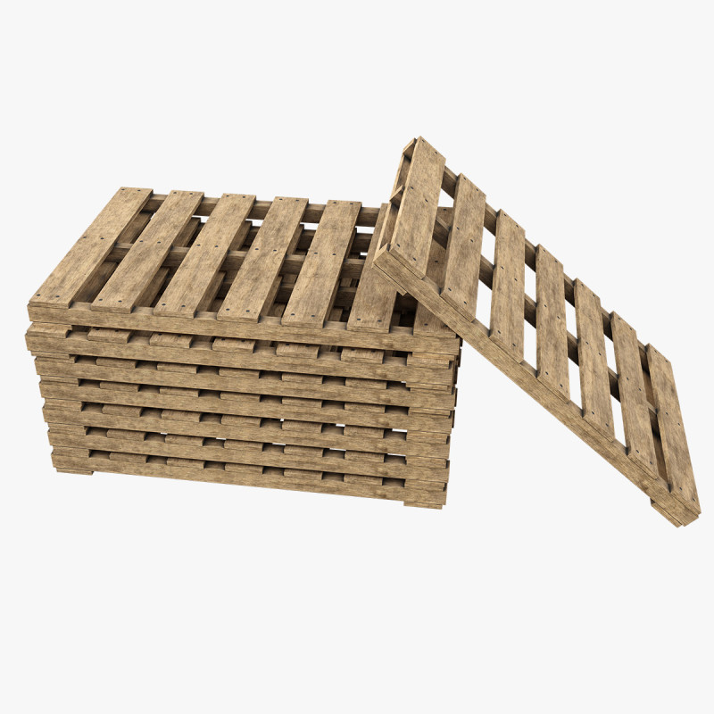 Wooden Pallet 3D Модель .c4d .max .obj .3ds .fbx .stl .blend