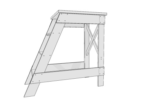 Wooden stepladder PBR low-poly 3Dモデル