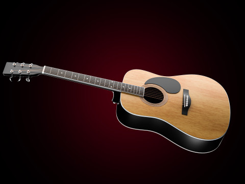 Classic acoustic guitar 3D Model