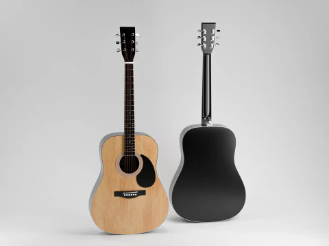 Classic acoustic guitar 3D Model