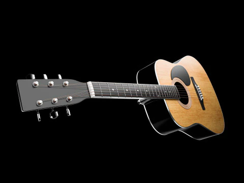 Classic acoustic guitar 3D Model