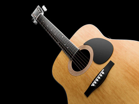 Classic acoustic guitar 3D Model