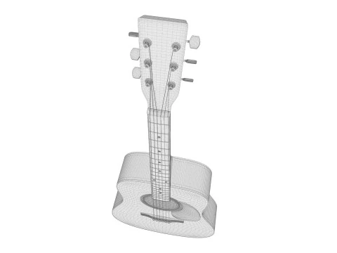 Classic acoustic guitar 3D Model