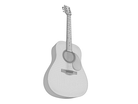 Classic acoustic guitar 3D Модель