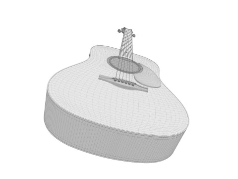 Classic acoustic guitar 3D Model