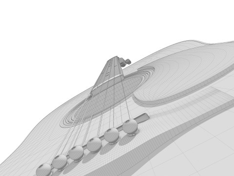 Classic acoustic guitar 3D Модель
