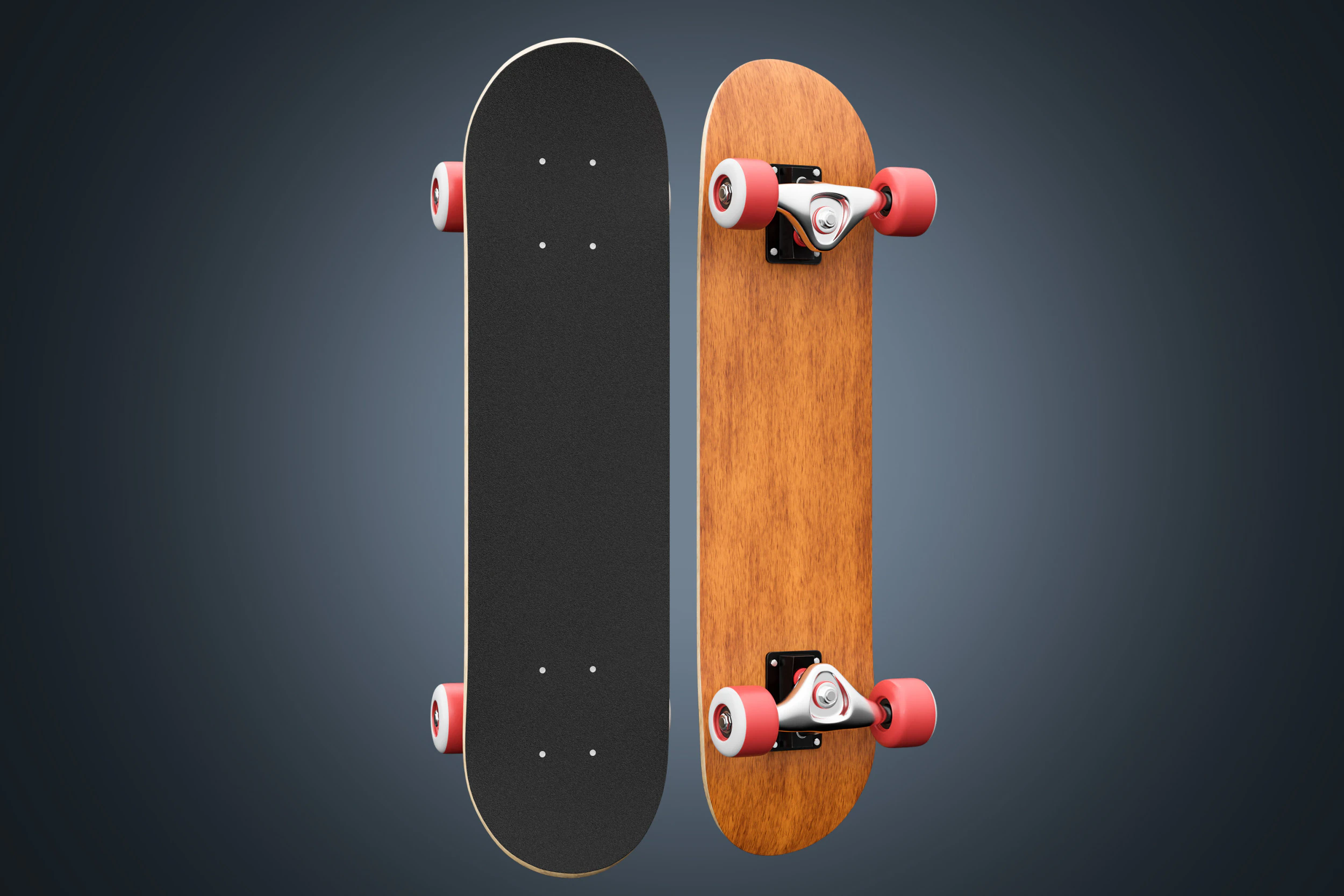 Realistic Skateboard 01 3D Model .c4d .max .obj .3ds .fbx .stl .blend 
