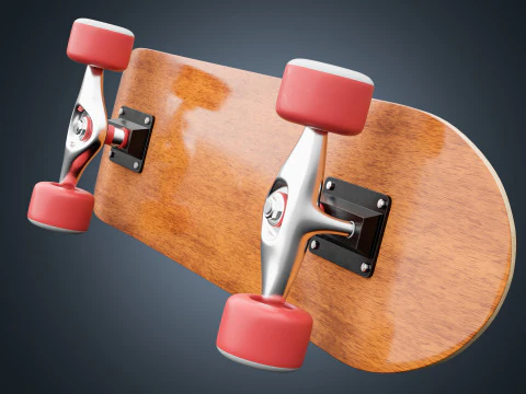 Realistic Skateboard 01 3D Model
