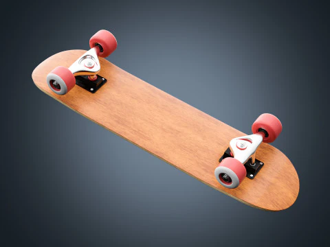 Realistic Skateboard 01 3D Model