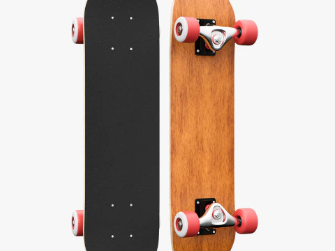Realistic Skateboard 01 3D Model