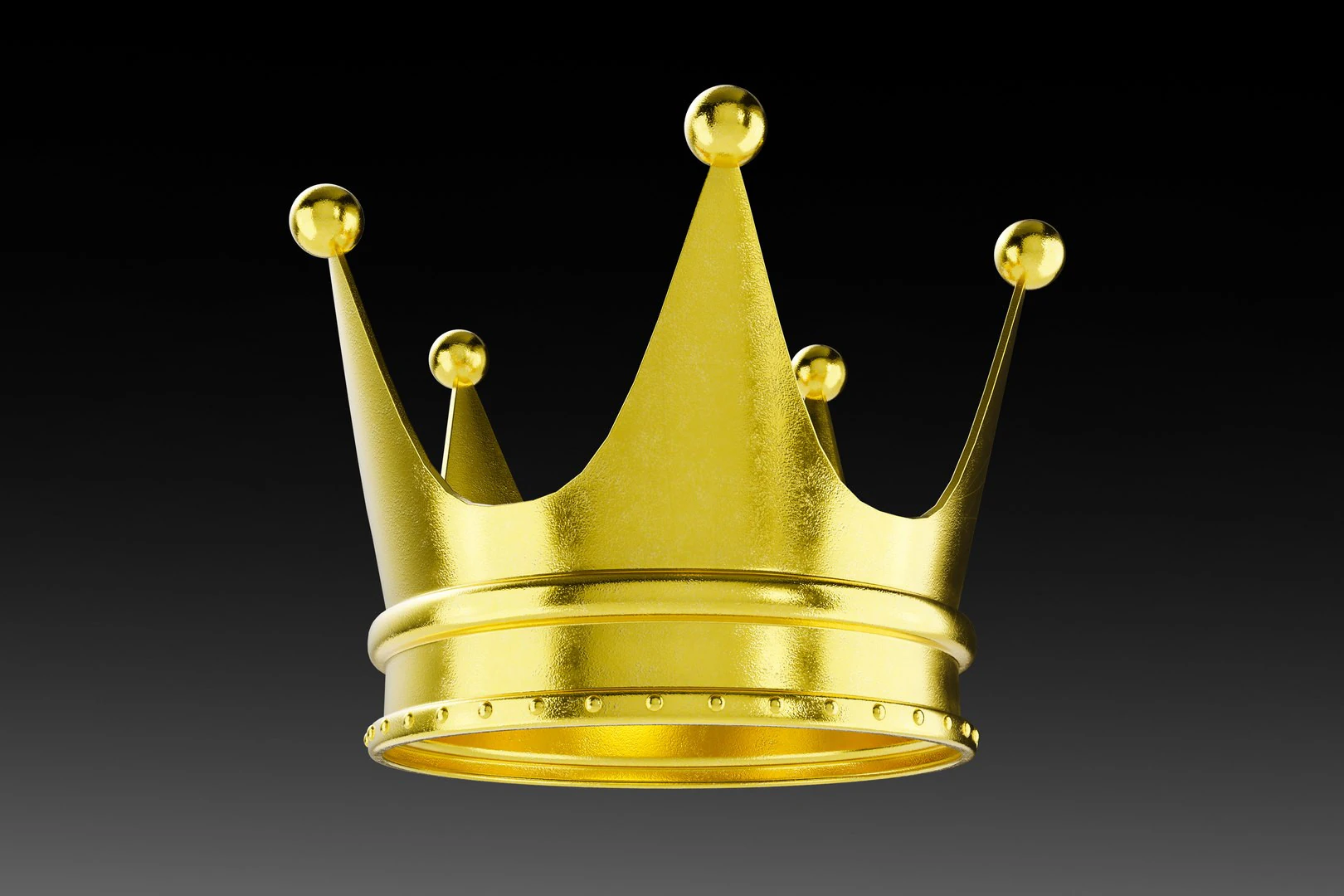 Gold Crown 3D Model .c4d .max .obj .3ds .fbx .stl .blend 