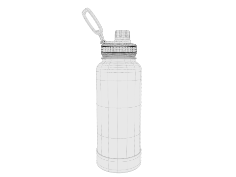 Blue Water Bottle 01 3D Model